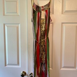 Seven Islands Maxi Dress With Belt Size Large PTP 24” lots of stretch.  New